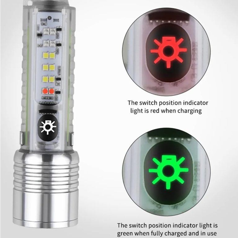 Senter-LED-30W-daya-tinggi-Gantungan-Kunci-tipe-c-dapat-diisi-ulang-lampu-LED-dengan-Magnet